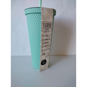 Manna Studded Tumbler 24 oz Rubberized Finish Sage Green Reusable & Eco-Friendly